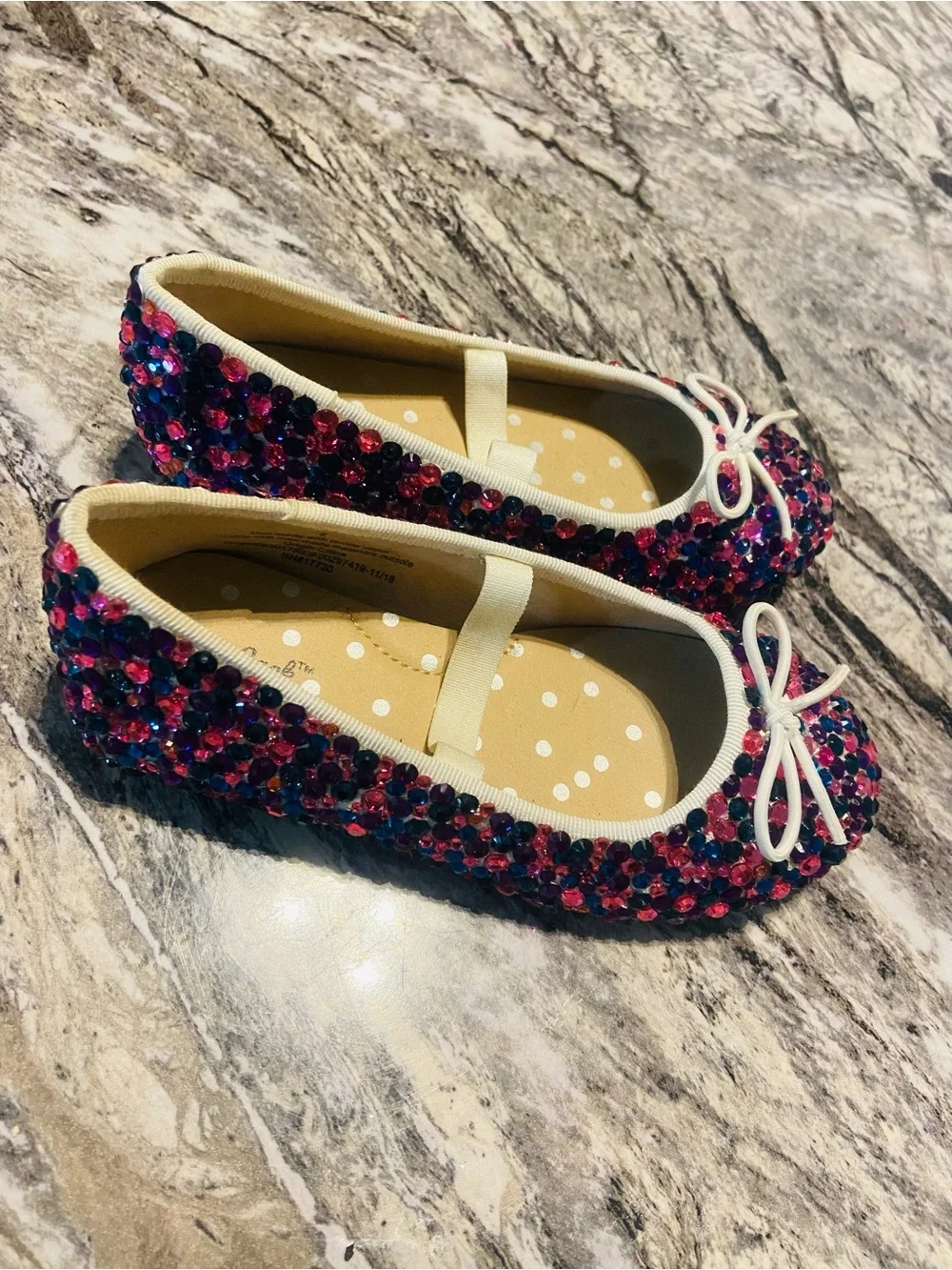 Cat & Jack Pink and Blue Sequin Kids Moccasins